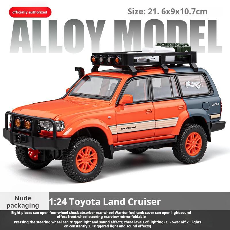 

1:24 Large Size Toyota Land Cruiser LC80 Vintage Off-Road Vehicle Diecast Alloy Car Model Collectible Decoration Light & Sound