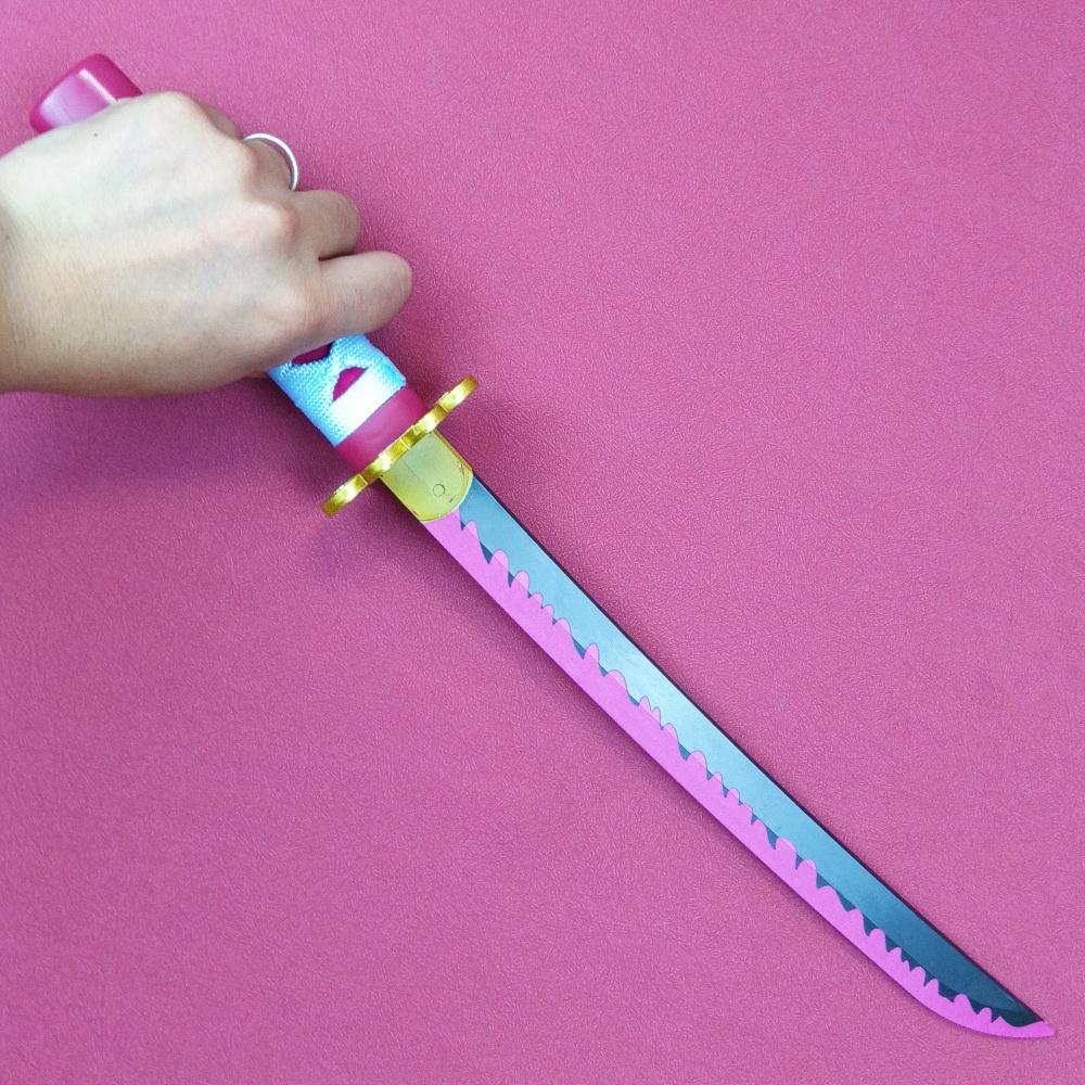 

17inch Kanroji Mitsuri Katana Sword Ninja Knife Demon Slayer Real Size Japanese Katana Anime Cosplay Prop Samurai Sabre Plaything Gift 45cm-17inch