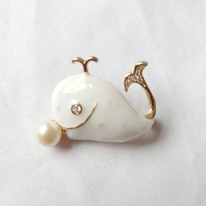 Blucome Quality Copper Cute Little Dolphin Sahpe Brooches for Women Girls Daily Suit Hijiab Pins