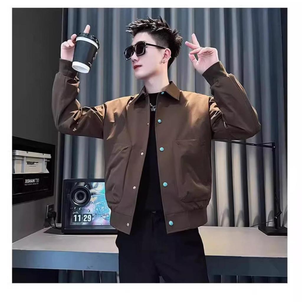 Trendy Men's Lapel Jacket: Spring & Autumn Casual Cool Style 2025