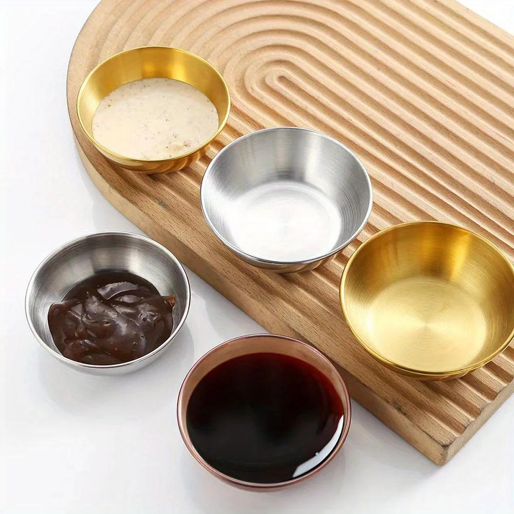8 ks/sada zlatých nerezových talířů se zlatou omáčkou, předkrmů, koření, servírovacích talířů, sad koření, kuchyňského nádobí