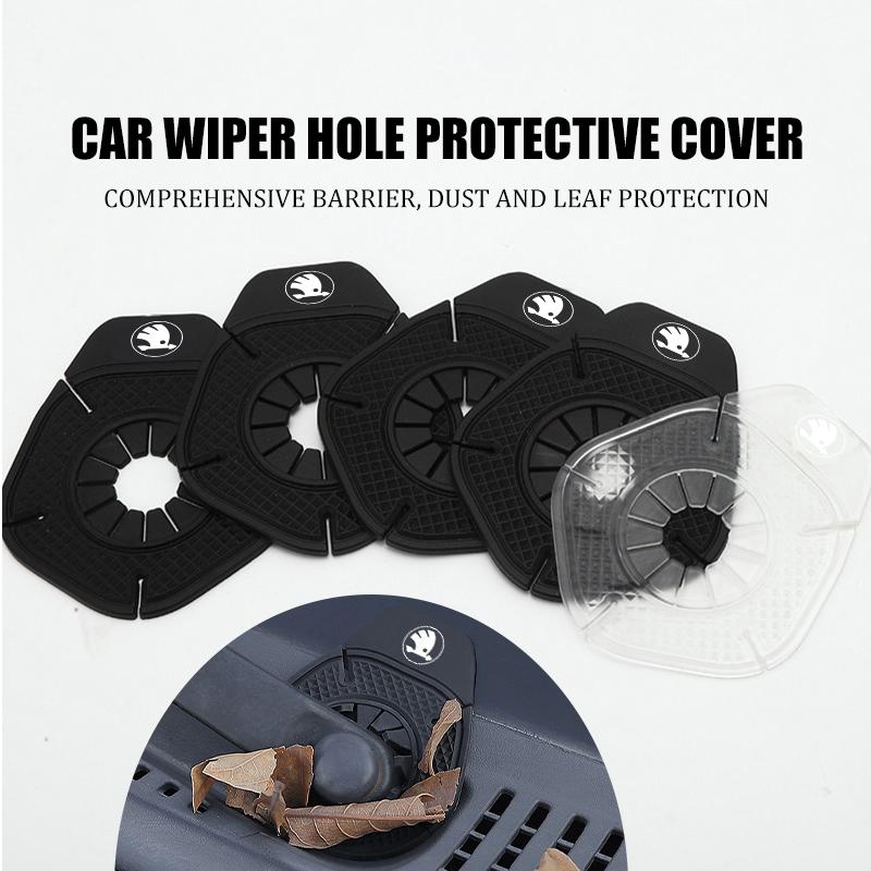 Car Windshield Wiper Bottom Hole Dustproof Cover Protective Covers Accessories For Skoda Octavia A5 A7 RS Fabia Superb Rapid fsvr64