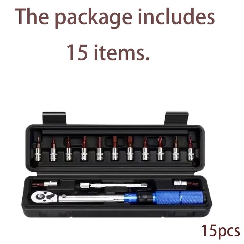 

Набор динамометрических ключей для велосипеда, 15 предметов, 1/4 2-24 Нм, двусторонний шестигранный ключ для велосипеда, инструмент, головка, предустановленные ручные инструменты, гаечный ключ, набор для ремонта