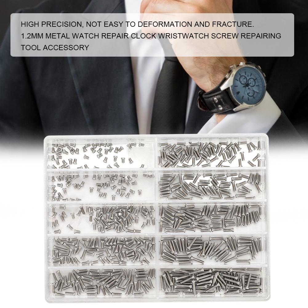 1.2mm Metal Glasses Watch Repair Clock Screw Repairing Tool Accessory with Box