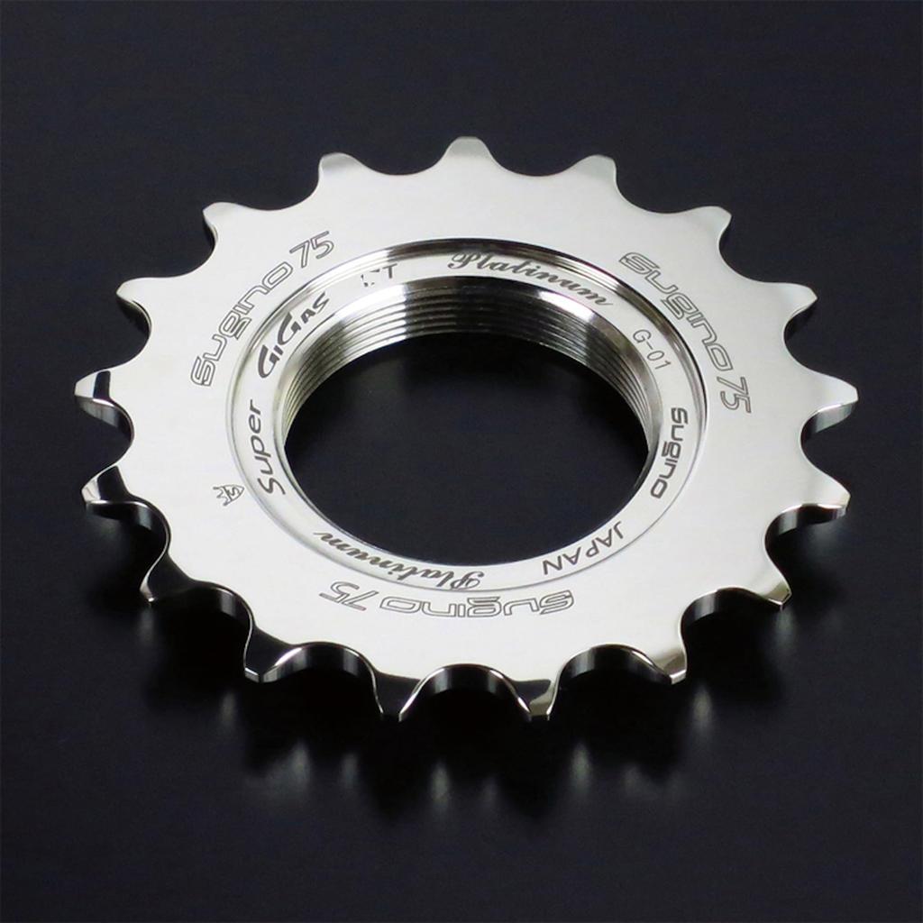 Sugino SUPER GIGAS Sprocket 19T S3 Platinum (Super Gigas) (NJS Non-Approved) (1 piece)