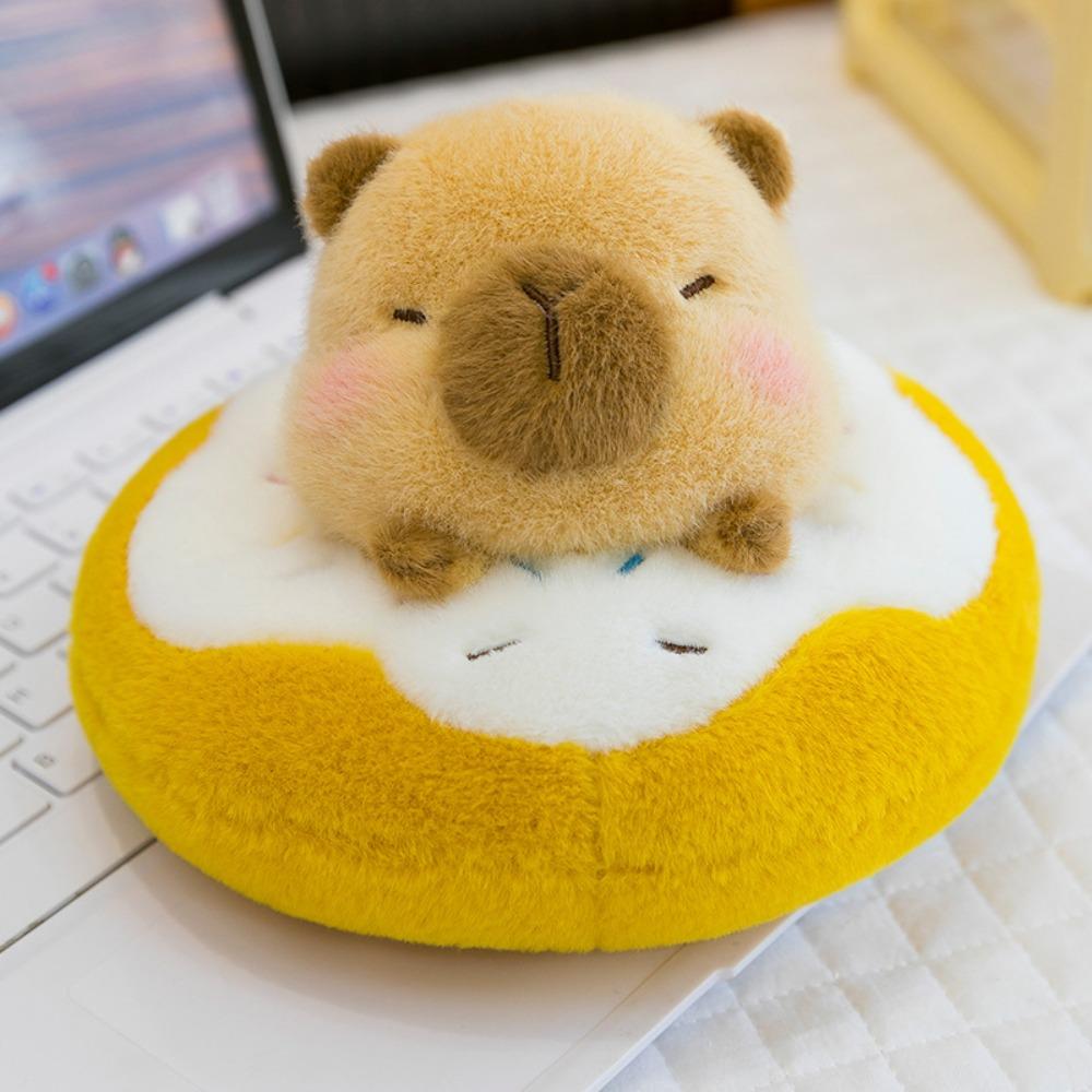 Mini Plush Capybara Plush Toy Fluffy Dessert Capybara Doll Dessert Capybara Plush Toy  Room Decor