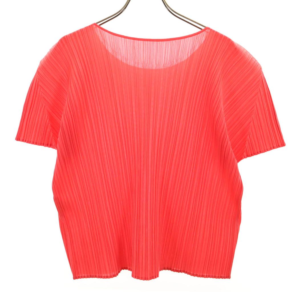 PLEATS PLEASE Made In Japan Short Sleeve Pleated T-shirt 3 Red Women Used