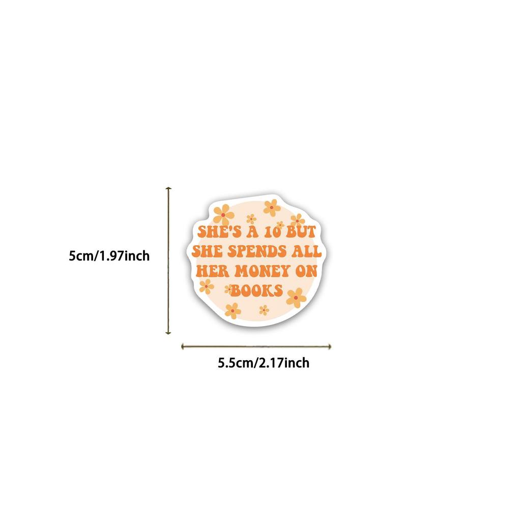 50 Reading Stickers: Waterproof for Bottles, Phones, Laptops