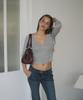 ASURA 3/4 Sleeves Wrap T (Melange Gray)
