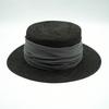 French Retro Black Treasure Grass Flat Top Top Top Hat Women'S Summer Sunshade Sun Protection Beach Japanese Panama Straw Hat Wide Brim