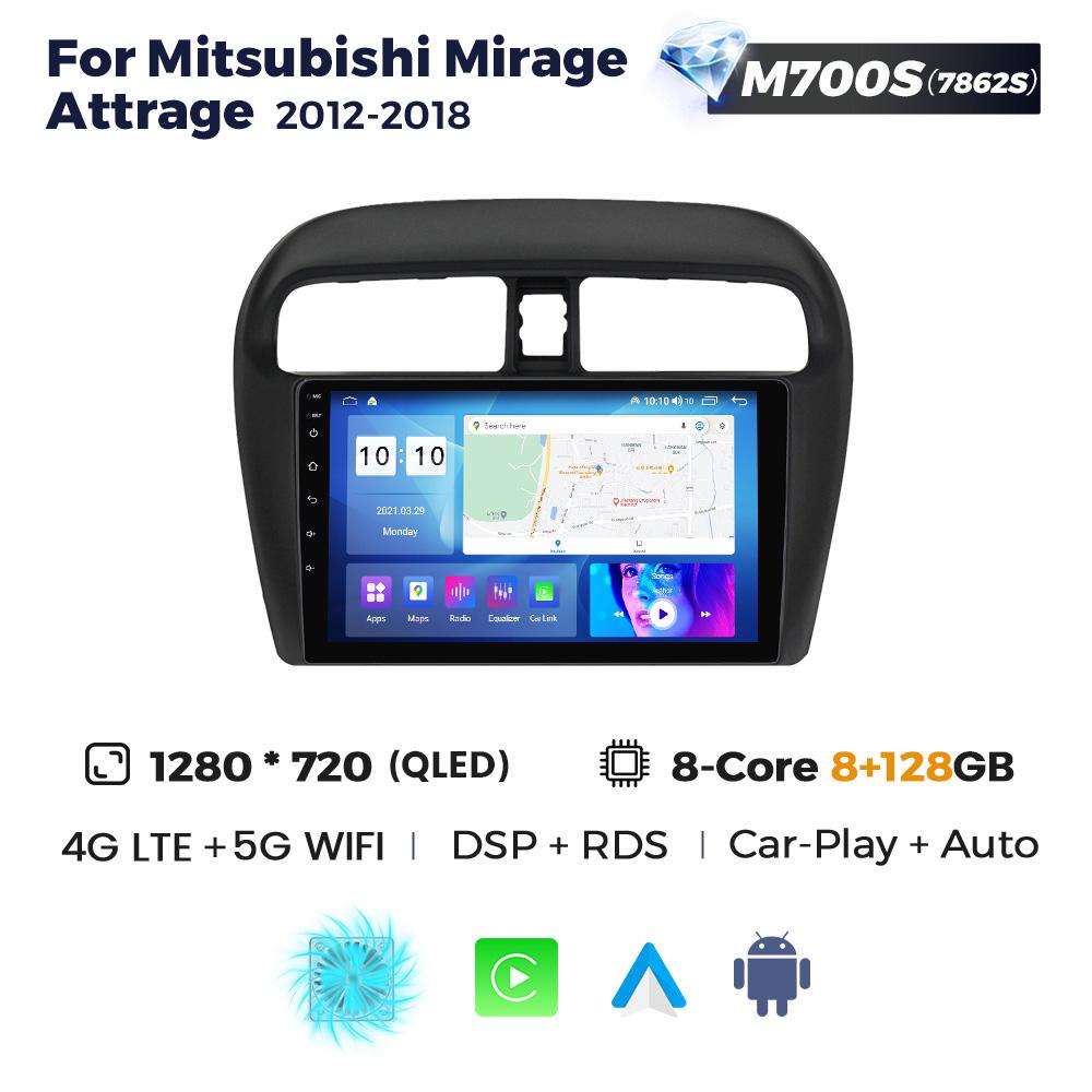 9'' Android Car Radio Stereo For Mitsubishi Mirage Attrage 2012-2018 2019 Space Star 2014 Multimedia Video Player 2Din Head Unit