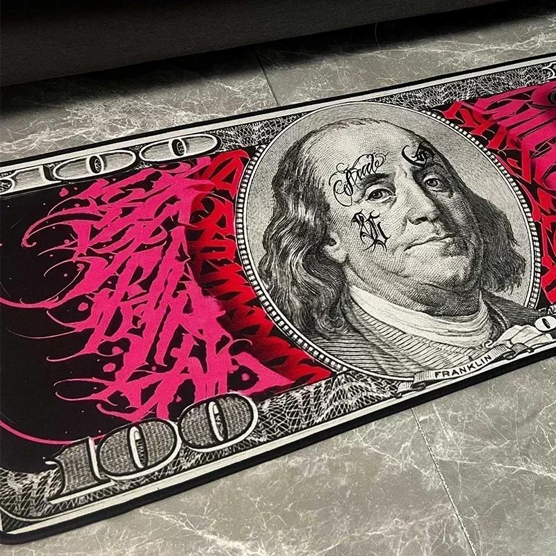 Dollar Carpet Bedroom Rug Usd Banknotes Cabinets for Living Room Bedside Area Rugs US Dollars Doormat Alfombra Habitación