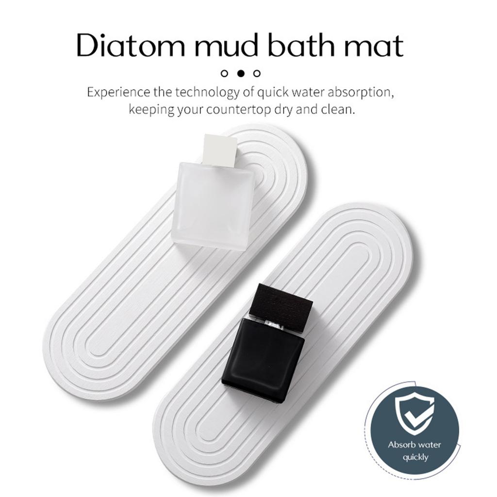 2 Piece Diatomaceous Stone Sink Tray Set Efficient Water Absorption and Quick Drying Pad for Kitchen and Bathroom