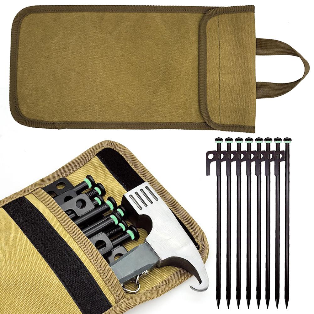 18Pcs Camping Tent Accessories Kit with Reflective Camping Rope Outdoor Camping Pegs for Tent Tarp Tent Clamps and Storage Bag