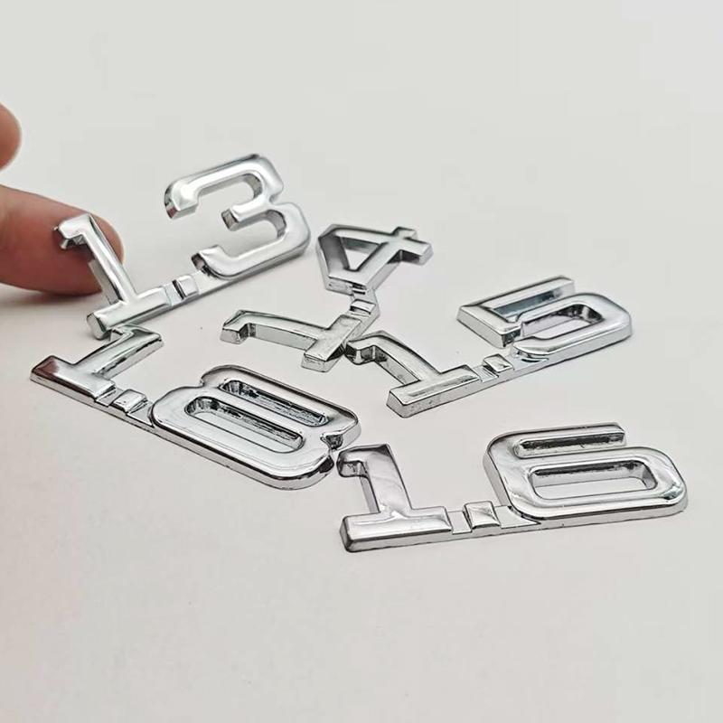 3D Metal Car Displacement 1.3 1.4 1.5 1.6 1.8 T Volume Logo Car Rear Trunk Emblem Badge Vehicle Sticker