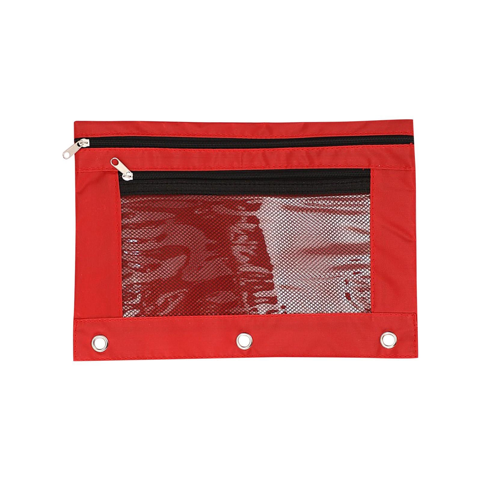 

Сумка-карандаш с двойной молнией Прозрачная сетчатая сумка для файлов Сумка-переплет на молнии Сумка-карандаш Сумка-карандаш One Size красный