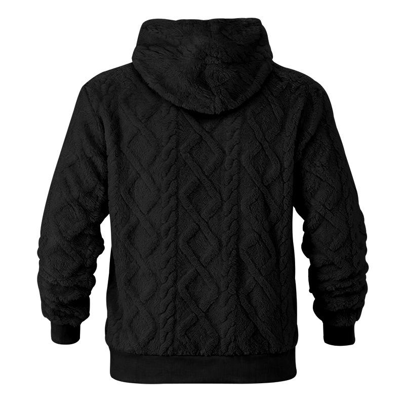 Autumn Winter Men High Street Casual Double-Sided Velvet Hooded Hoodies Sports Style Trend Pullover Sweatshirts