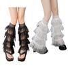 Damen mehrlagige Rüschen-Spitzen-Beinwärmer Lolitas Oberschenkelhohe Beinsocken Prinzessin Durchsichtige Beinwärmer Sommer Dünne Beinhülsen