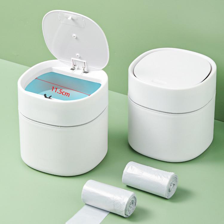 Poubelle de Bureau à Pression en Bois de Riz pour Maison, Bureau, Voiture - Corbeille à Papier & Bac de Rangement