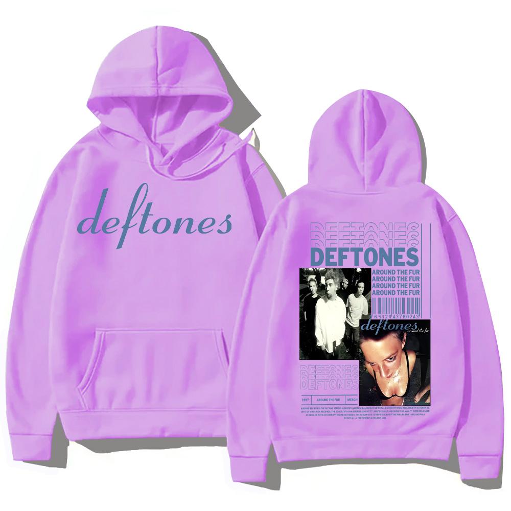 Deftones Hoodie Around The Fur Album Print Clothes Men Classic Pullover Harajuku Gothic Aesthetic Hoody Women Men Y2K Sweatshirt