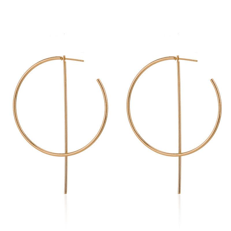 Geometric Sophisticated Gold Hoop Earrings Sleek And Minimalist Design For Any Outfit