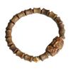 Green Sandalwood Bamboo Bead Bracelet DIY Avalokiteshvara 0.8x1.0 Men's & Women's Single-Loop Buddhist Beads