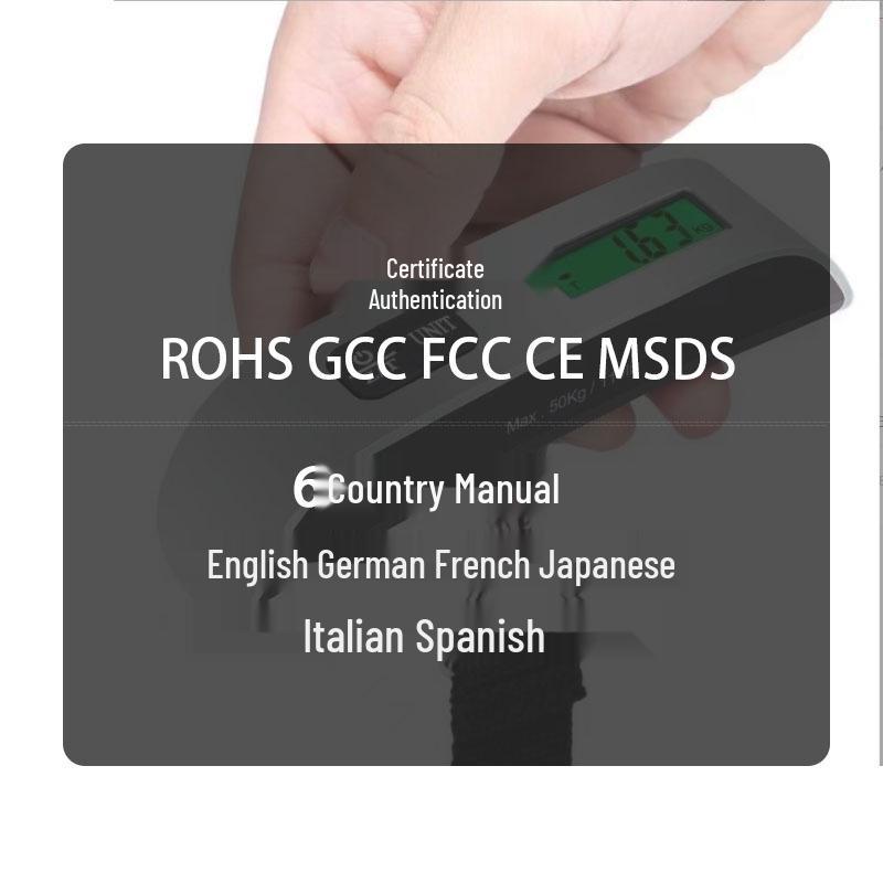 Portable 50kg T-Type Luggage Scale with Green Light and Steel Hook