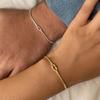 Knotted Snake Chain Bracelet For Couple Stainless Steel Gold Color Handmade Knot Hand Accessories Valentine's Day Jewelry Gifts