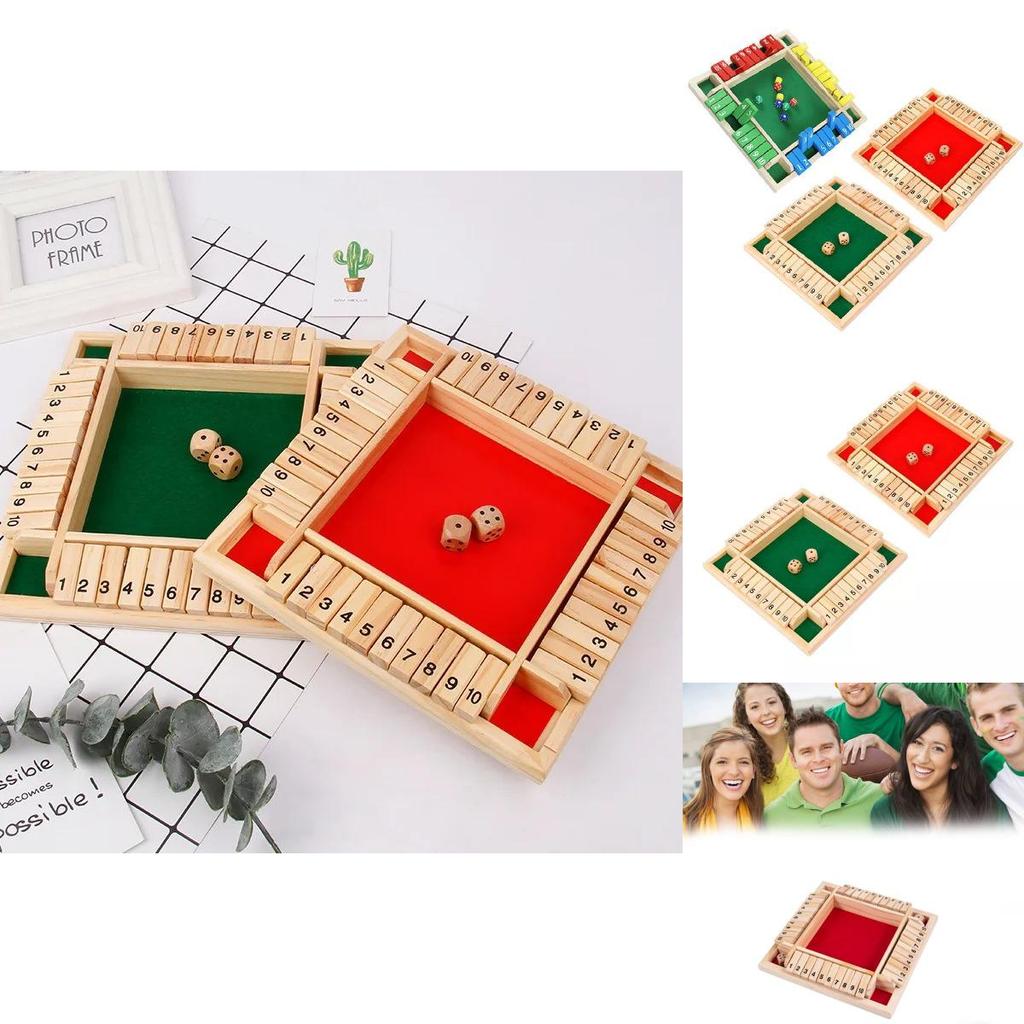 Classic Wooden Four-sided Number Flip Game Fun For Adults Children Perfect For Ktv Parties