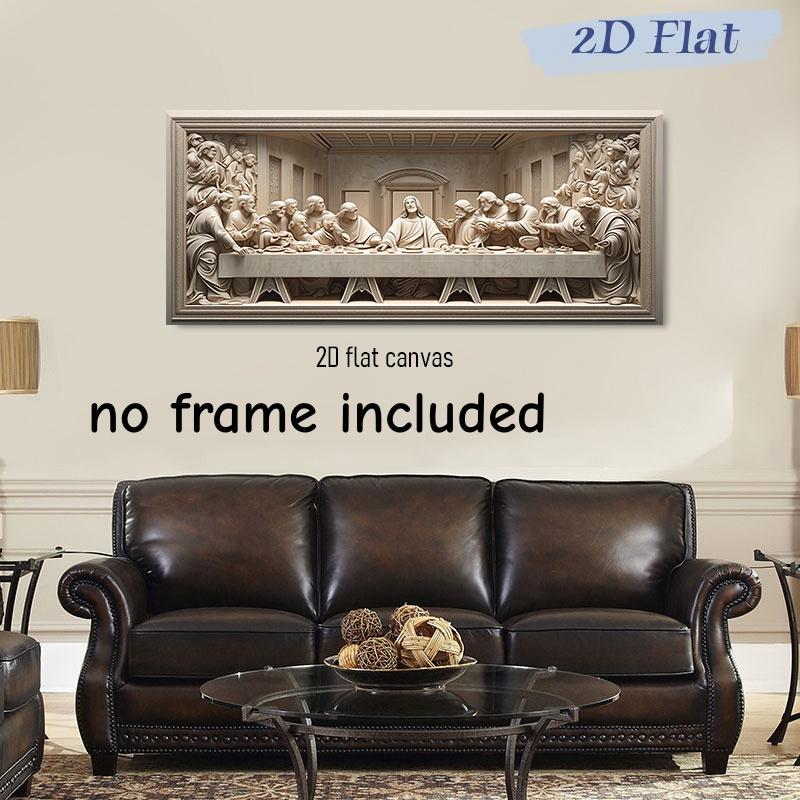 

1 piece religious themed decorative painting, last dinner canvas painting, living room entrance wall decoration hanging painting (as the picture,50x100cm No Frame)