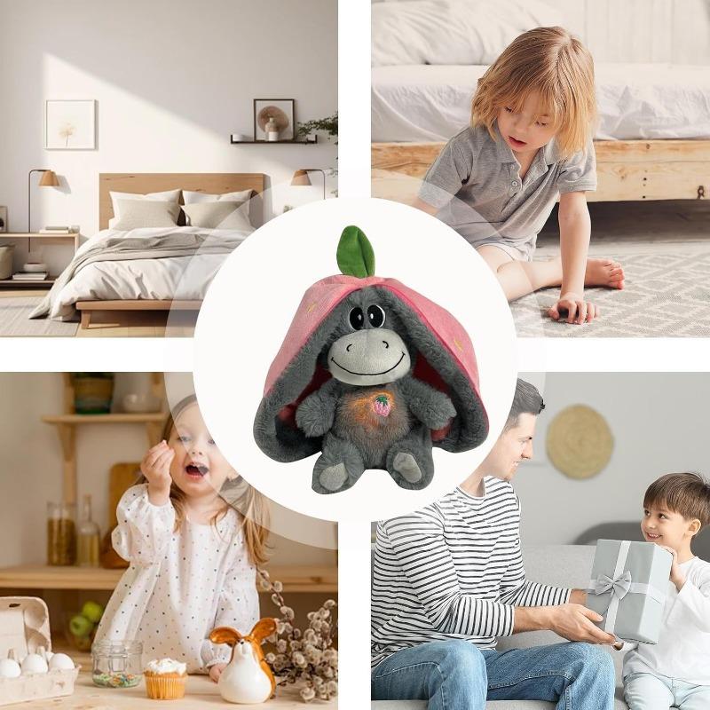 Relaxation Breathing Plush, Sleeping Animal Toy,Soft Light-Up Music Ass, Realistic Breathings Motion, Comfort Sleep Aid for Kids