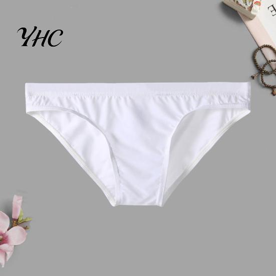 Men Underpants Briefs Stretchy Breathable Comfortable Soft See Through Trendy Ice Silk Sexy Low Waist Panties Daily Life