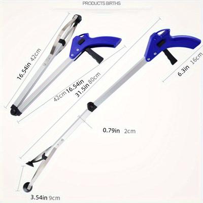 Reaching Pick Up Tool Clamp Trash Grabber Home Portable Foldable Reaching Stick Long Arm Practical