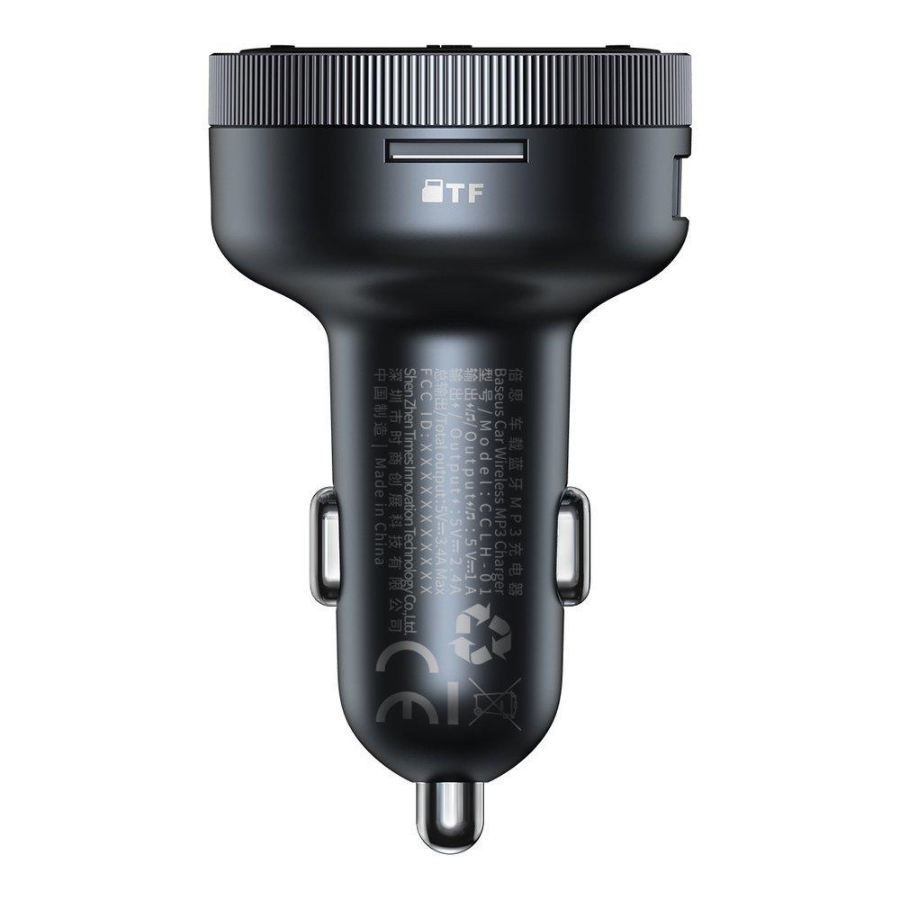 FM vysílač MP3 přehrávač nabíječka do auta LED 2x USB Bluetooth černý