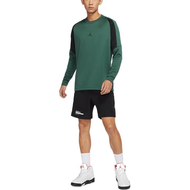 Jordan Printed Crew Neck Sports Pullover Long Sleeve T-Shirt Men Tops Green DC9740-333