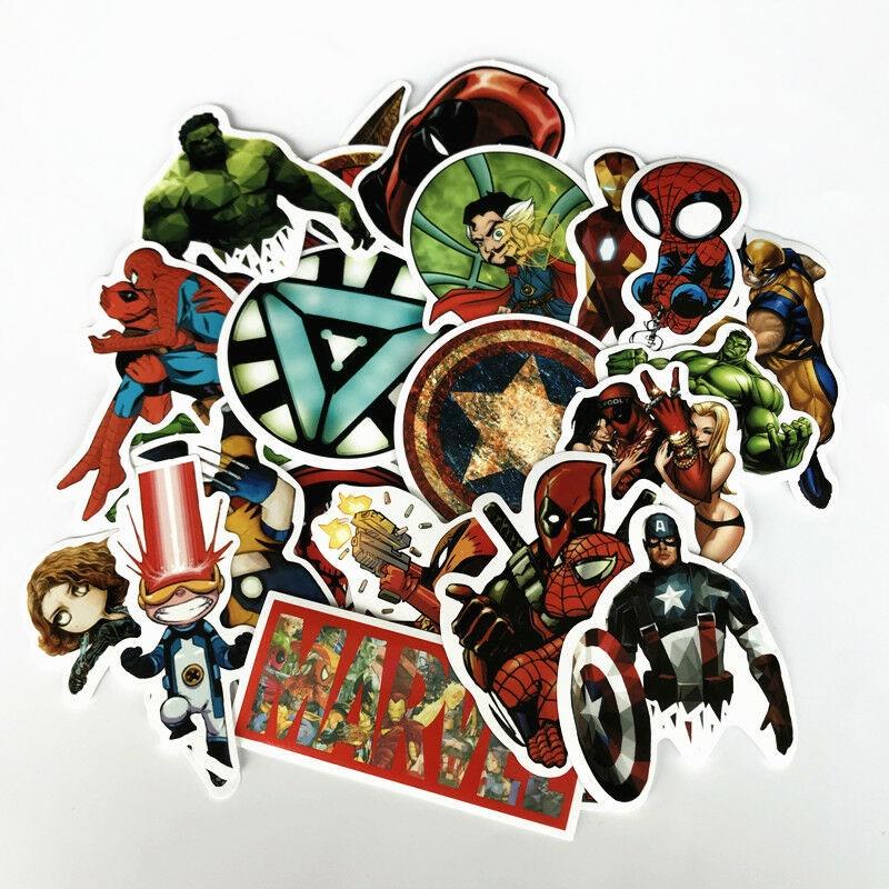 50 Pcs Avengers Super Hero Stickers Set Ideal For Car Laptop And Skateboard Decor