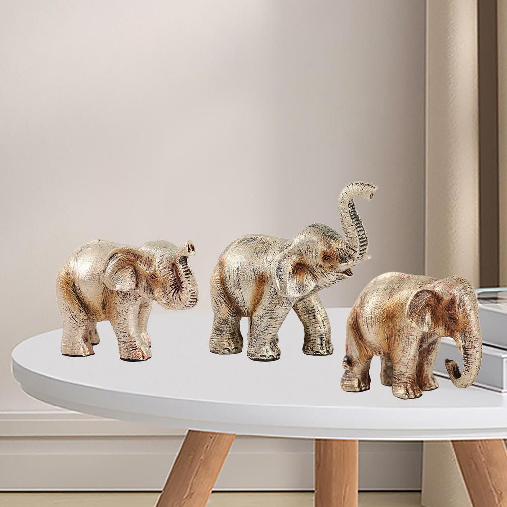 Resin Elephant Ornaments Fengshui Home Party Decor Resin Handicraft Modern Craft Nordic Style Sculpture for Office Desktop