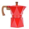 Italian Coffee Maker Aluminum Dual Valve 2 Cup 3D Stovetop Coffee Maker Pot for Cuban Cafe Brewing Home Camping Red