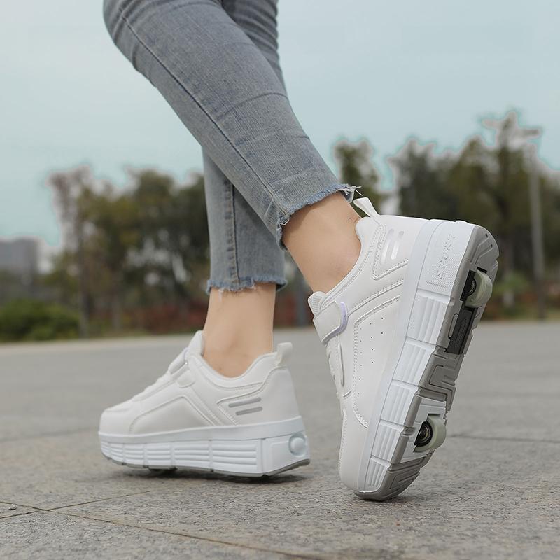 31-40 Children's Plus Size Fashionable Thick Soled Roller Skates Children's Wheeled Sports Shoes Outdoor Sports Shoes