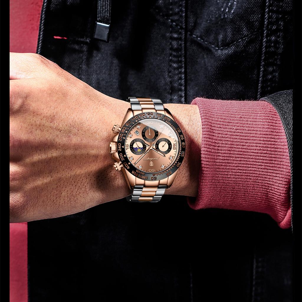 POEDAGAR New TOP Brand Luxury Men's Watch with Box Multifunctional Steel Belt Waterproof Non-mechanical Watch Men's Quartz Watches