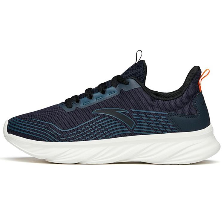New Anta Running Collection Cushioned Slip Resistant Abrasion Resistant Breathable Low Top Running Shoes Men's Black Blue 112145571-2