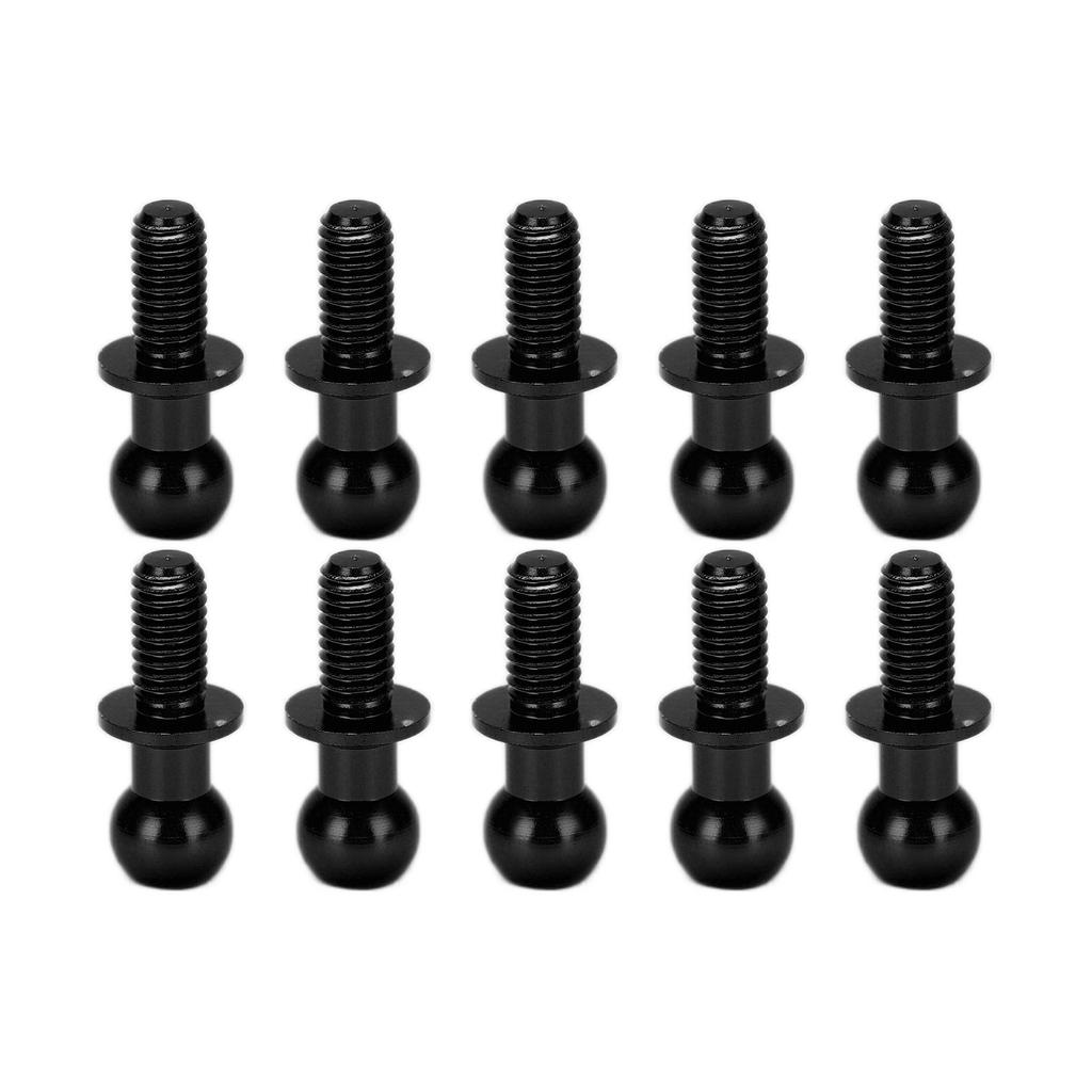 10pcs Metal Ball Head Screw Link Rod Shock Absorber End for Tamiya TT01 TT02 RC CarBlack
