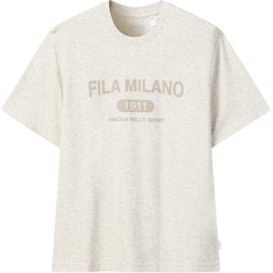 FILA Milano Series Knit Crew Neck Short Sleeve T-Shirt Men tops F11M625112F-LK M