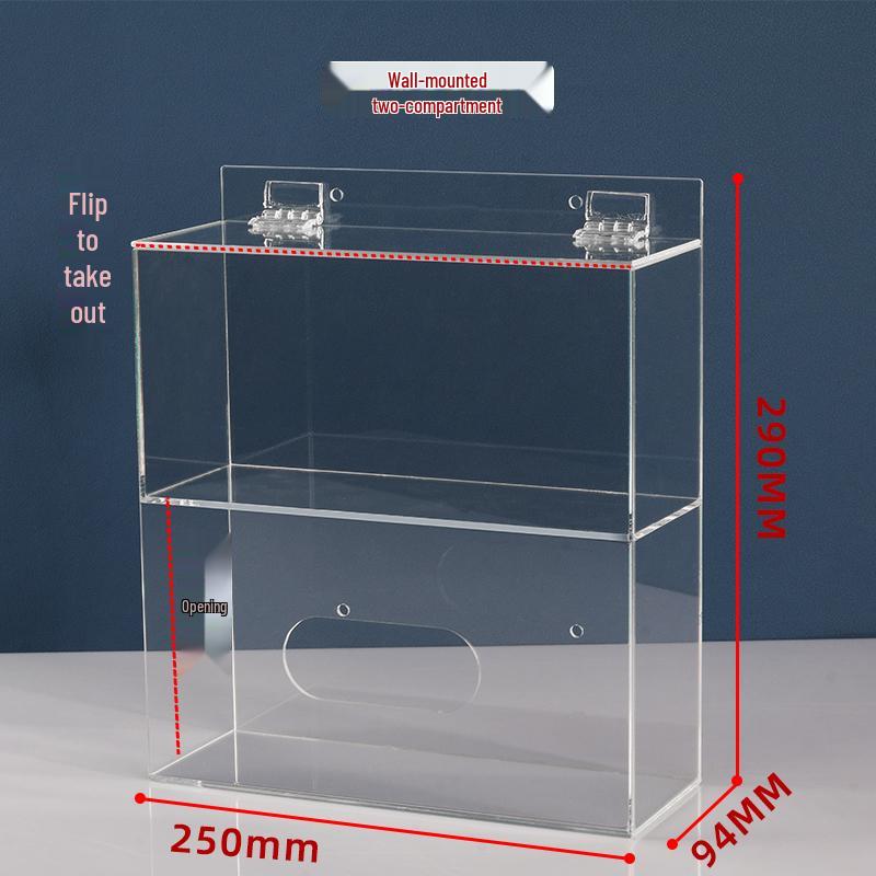 Punch-Free Wall-Mounted Acrylic Storage Box for Hats, Shoes, Gloves, and Masks