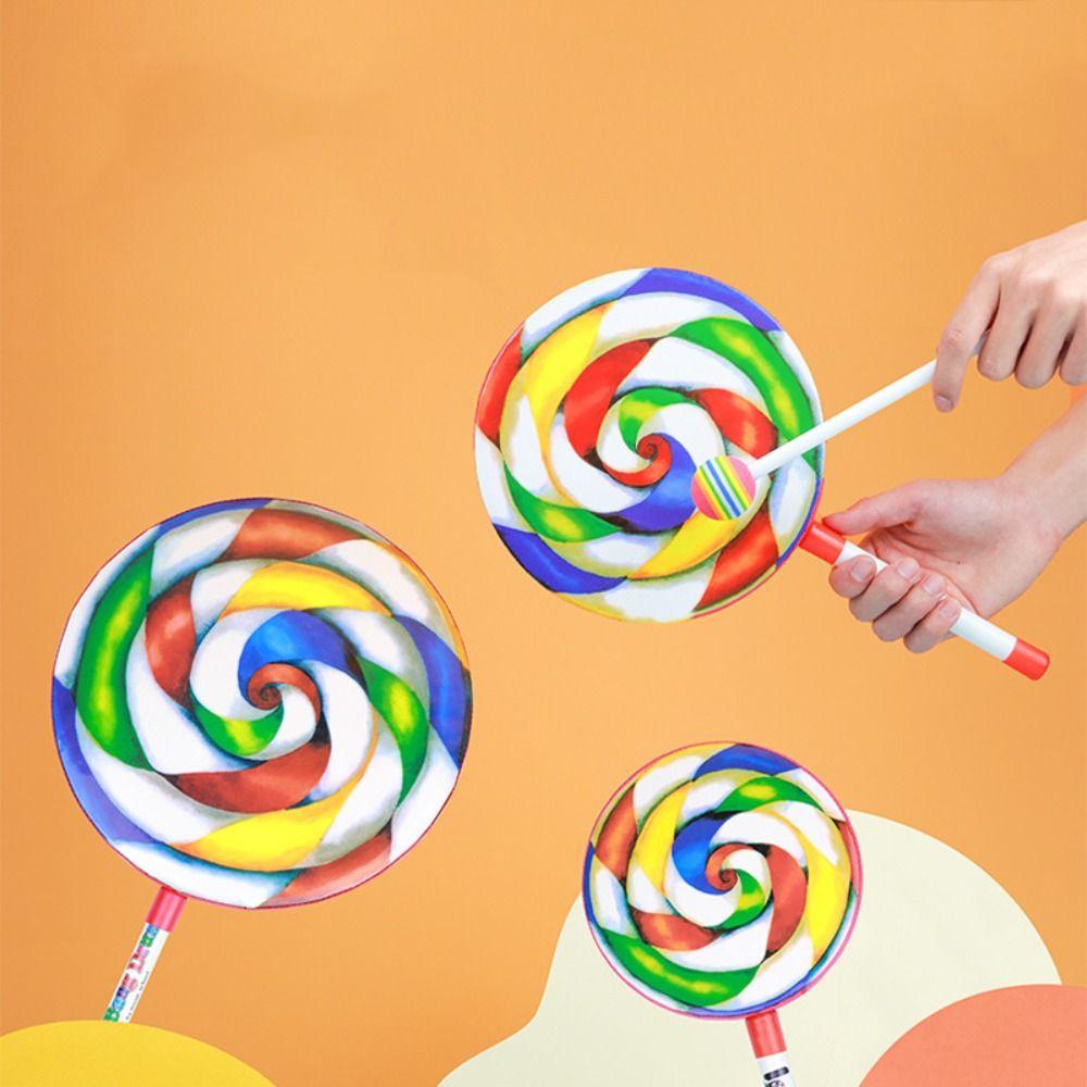 with Knock Stick Tambourine Hand Percussion Handheld Drum Toy Lollipop Hand Drum  Dance Props