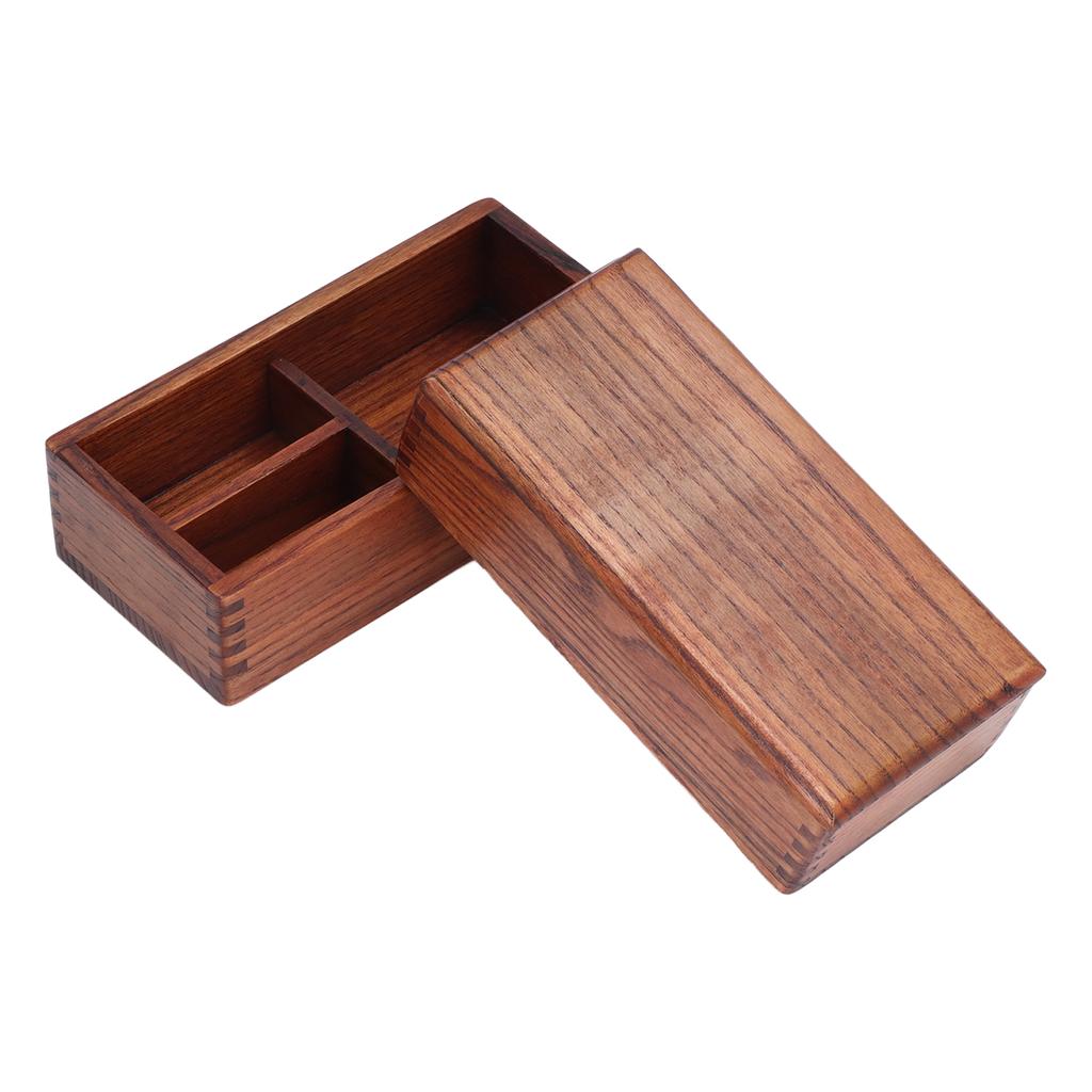 Rectangular Stackable 2 Layer Lunch Box Natural Wooden Bento Box Sushi Food Container Kitchen