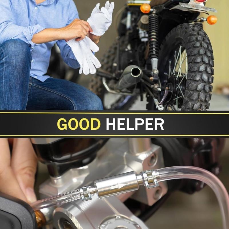 Motorcycle Brake Bleeder Kit with Caps and Clamp Brake Bleeder Hose One Way Check Valves Tube Bleeding Tool Bleeder Hose
