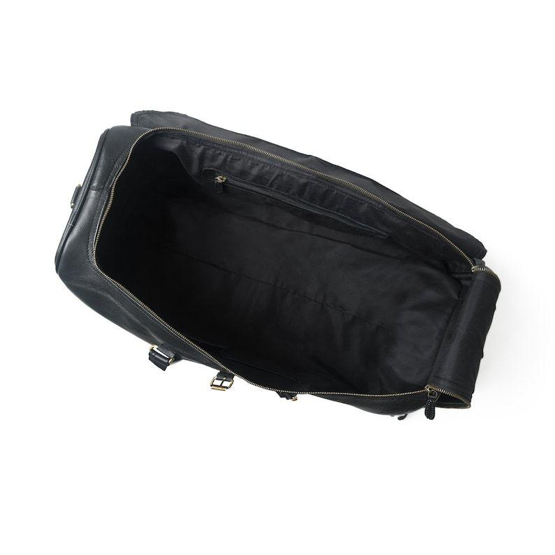 Full Grain Leather Weekender Duffel Bag - Shoe Compartment