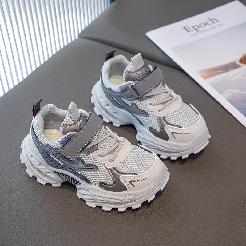

Children s double mesh sneakers, girls shoes, breathable dad shoes 2025 autumn new boys non-slip soft-soled casual shoes 26