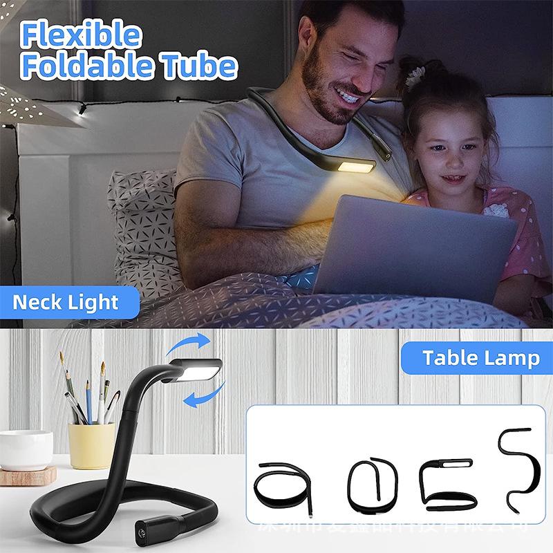 Best-Selling Neck Reading Light: Long Battery Life, LED Soft Night Light, USB Rechargeable, Ideal for Dorms and Bedside Reading